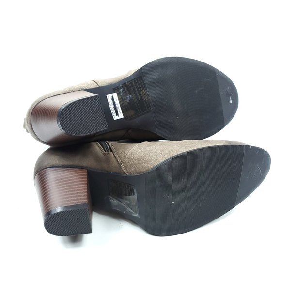 Torrid Tan Faux Leather Suede Western Heel Booties - Picture 5 of 8